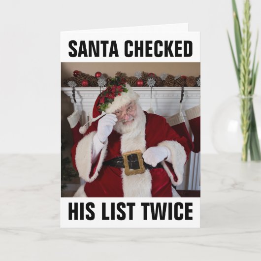 CARTE SANTA CLAUS FUNNY CHRISTMAS CARDS, NAUGHTY LIST (Devant)