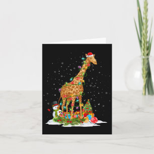 Carte Santa Claus Giraffe Joyeux Noël
