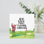 Carte Santa Claus Golfer Joyeux Noël au golf (Debout devant)