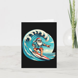 Carte Santa Claus Hawaiian Surfing Noël Aloha Tropi