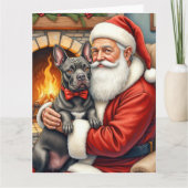 Carte Santa Claus Holding Cane Corso Christmas Art (Devant)