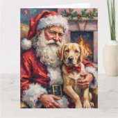 Carte Santa Claus Holding Labrador Christmas Art (Devant)