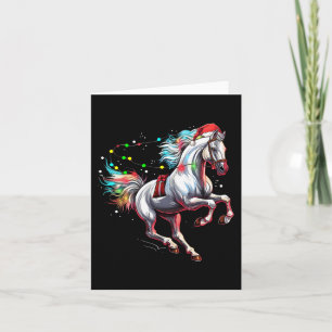 Carte Santa Claus Horse Noël Art Horse Cheval Robe d'équ