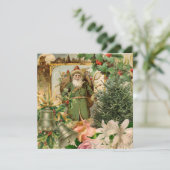 Carte Santa Claus Noël Antiquité Belle Art (Debout devant)