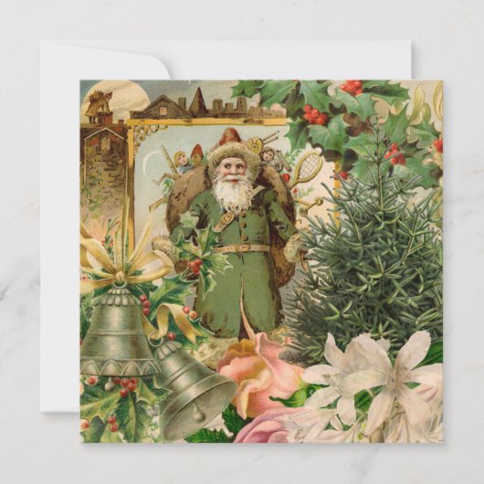Carte Santa Claus Noël Antiquité Belle Art (Devant)