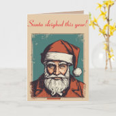 Carte Santa Claus Portrait Pulp Culture Art (Fleur jaune)