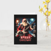 Carte Santa Claus Rock Guitare Joyeux Noël (Fleur jaune)