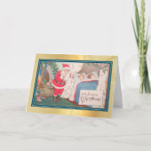 Carte Santa Claus Visite Vintage Noël (Devant)