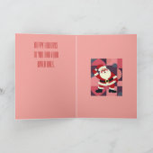 Carte Santa Claus Waving Mid-Century Modern Holiday Fun (Intérieur)