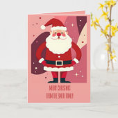 Carte Santa Claus With His Hands On His Hips Being Jolly (Fleur jaune)