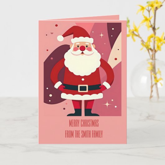 Carte Santa Claus With His Hands On His Hips Being Jolly (Fleur jaune)