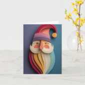 Carte Santa Claus with rainbow-colored beard (Fleur jaune)