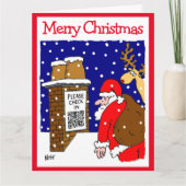 Carte Santa Clause QR Code Design Funny Christmas Card (Devant)