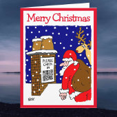 Carte Santa Clause QR Code Design Funny Christmas Card