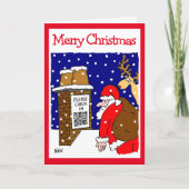 Carte Santa Clause QR Code Design Funny Christmas Card (Devant)
