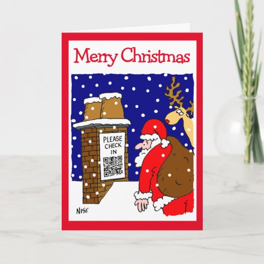 Carte Santa Clause QR Code Design Funny Christmas Card (Devant)