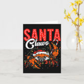 Carte Santa Claws Christmas Funny Crab Lights Holiday Ca (Fleur jaune)