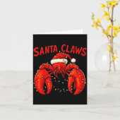 Carte Santa Claws Funny Christmas Lobster With Lights (Fleur jaune)