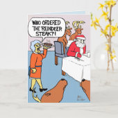 Carte Santa commande un steak de renne. (Fleur jaune)