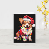 Carte Santa Corgi Dog Christmas Lights Xmas Pajama Dog L (Fleur jaune)