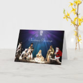 Carte Santa dans la Nativité (Fleur jaune)