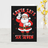 Carte Santa dit 6 7 Six Seven Gen Z Alpha Meme Slang Ch (Fleur jaune)