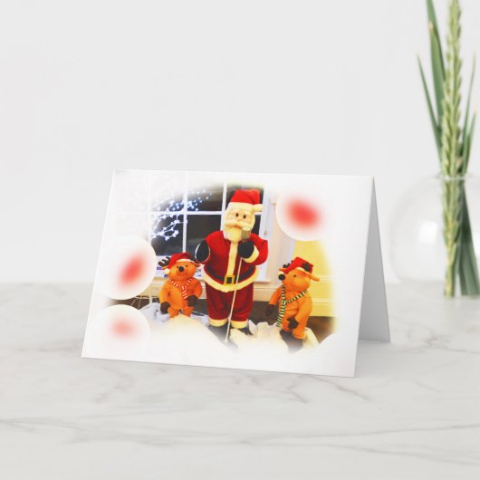 Carte Santa et ours festifs (Devant)