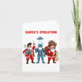 Carte Santa Evolution Robot Clic Future Funny Christmas (Devant)