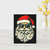 Carte Santa Face Retro Sungles 6 7 Christmas 67 Santa Si (Fleur jaune)
