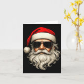 Carte Santa Face Retro Sungles Funny Christmas Pajama Me (Fleur jaune)