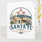 Carte Santa Fe Nouveau-Mexique Architecture Adobe Sud-Ou (Fleur jaune)