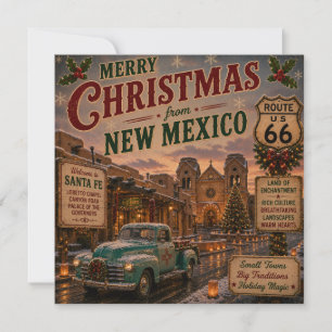 Carte Santa Fe Vœux de vacances Route 66