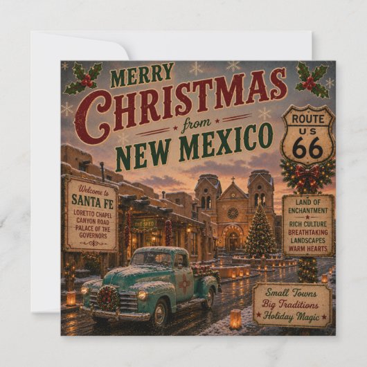 Carte Santa Fe Vœux de vacances Route 66 (Devant)