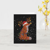 Carte Santa Fox Tangled Up In Christmas Tree Lights Foxe (Fleur jaune)