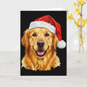 Carte Santa Golden Retriever Christmas Golden Retriever (Fleur jaune)