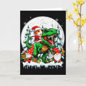Carte Santa Guinea G Riding T-rex Gnomes Christmas Trees (Fleur jaune)