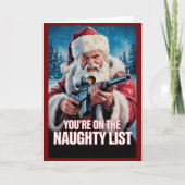 Carte Santa Gun Naughty List Second Amendment Christmas (Devant)