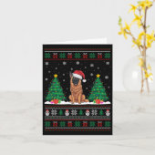 Carte Santa Hat Belge Malinois Chien Xmas Arbre Lumière  (Fleur jaune)