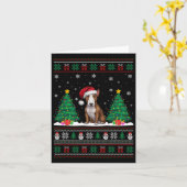 Carte Santa Hat Bull Terrier Chien Xmas L'Arbre S Éclat (Fleur jaune)
