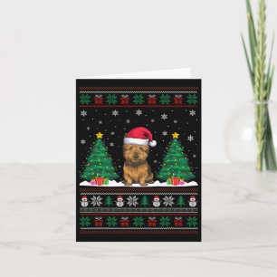 Carte Santa Hat Cairn Terrier Chien Xmas L'arbre s'illum