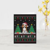 Carte Santa Hat Chien Beagle Noël Lumières Arbre Vilain (Fleur jaune)