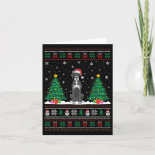 Carte Santa Hat Great Dane Chien Noël Arbre Lumières Ugl