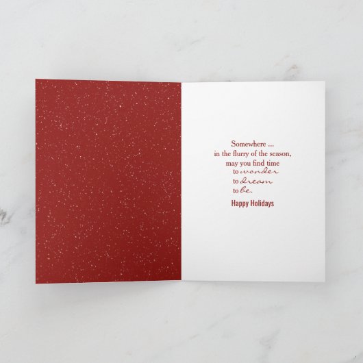 Carte Santa Hat On a Snowy Fence Post (Intérieur)