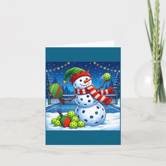 Carte Santa Hat Snowman Xmas Funny Ckleball Christmas  (Devant)