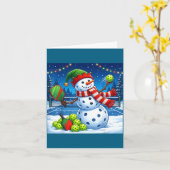 Carte Santa Hat Snowman Xmas Funny Ckleball Christmas  (Fleur jaune)