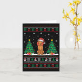 Carte Santa Hat Vizsla Chien Noël Lumières de l'arbre de (Fleur jaune)