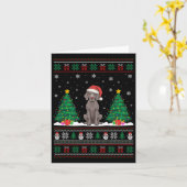 Carte Santa Hat Weimaraner Chien Christmas Tree Lumières (Fleur jaune)
