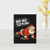 Carte Santa Ho Ho Hold The Plank Christmas Gym Workout F (Fleur jaune)