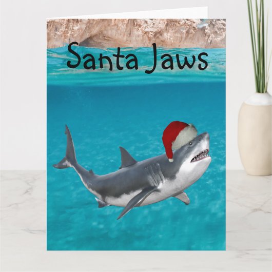 Carte Santa Jaws Funny Noël Requin  (Devant)