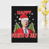 Carte Santa Joe Biden Joyeux 4 juillet Drôle de Noël (Fleur jaune)